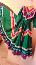 VESTIDO JALISCO DISFRAZ DOBLE VUELO ADULTO TALLA PARA 5 DE MAYO BAILE MARAVILLAS MEXICANAS