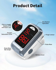 Fingertip Pulse Oximeter Blood Oxygen Saturation Monitor, Heart Rate and Fast...
