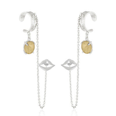 Details about   Lips Designer Citrine Gemstone Sterling Silver Women's Earrings Jewelry