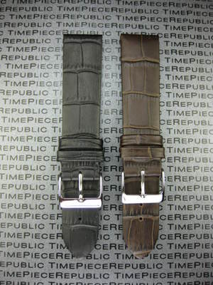 20mm Grain Leather Strap Black Watch Band Thin Light Padding