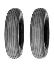 Set of 2, Deli 4.80/4.00-8 Rib Tread Tubeless 4 Ply Wheel Barrow Tires