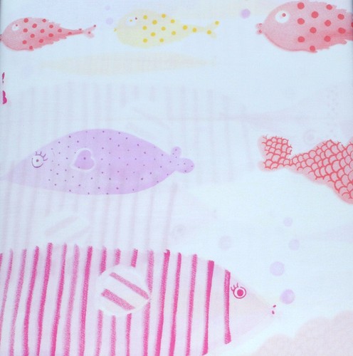 Pottery barn Kids Funny fish Set Twin pink coral white ocean - Picture 2 of 2