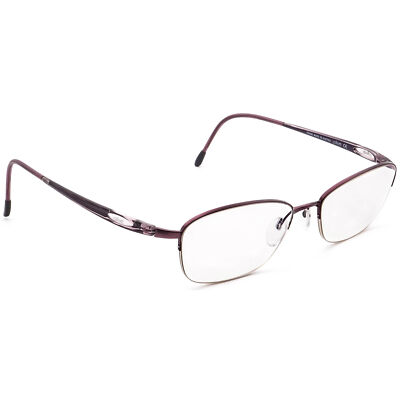 Silhouette 6614 40 6052 Purple Semi Rimless Eyeglasses Frame w Case Austria 51mm Silhouette Eyeglasses 6614 40 6052 Purple Half Rim Frame  main image 2