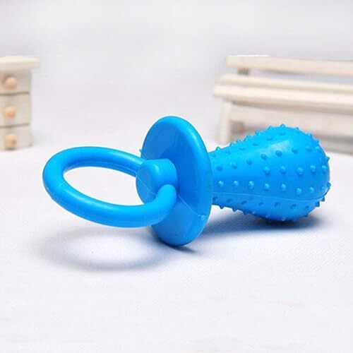 Blue Dog Pacifier,Chew Toys,Mini Bite Resistant Bell Shape Rubber