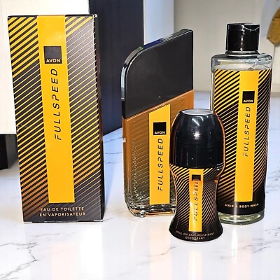 Avon  FULL SPEED Toilette Spray Herren Parfum Duschgel Deo Bergamotte Zitrus Set