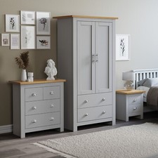 Bedroom Furniture Set Chest of Drawer Wardrobe Bedside Cabinet Table 3 Piece