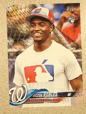 2018 TOPPS SERIES 1 #166 VICTOR ROBLES SHORT PRINT SP VARIATION NATIONALS ROOKIE