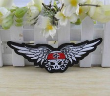 Skull Wing Biker Patch Embroidered Iron On Sew On Patch Badge 2593