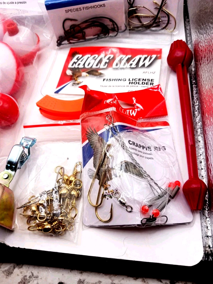 Lot of Eagle Claw Fishing Tackle Assorted Floats Hooks +License Holder+Swivels - Image 3 of 4