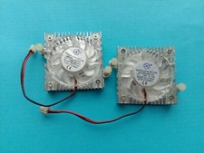 2 pcs Brushless DC Cooling Fan 12V 4010S 9 Blades 45x45x10mm White w/ Heatsink