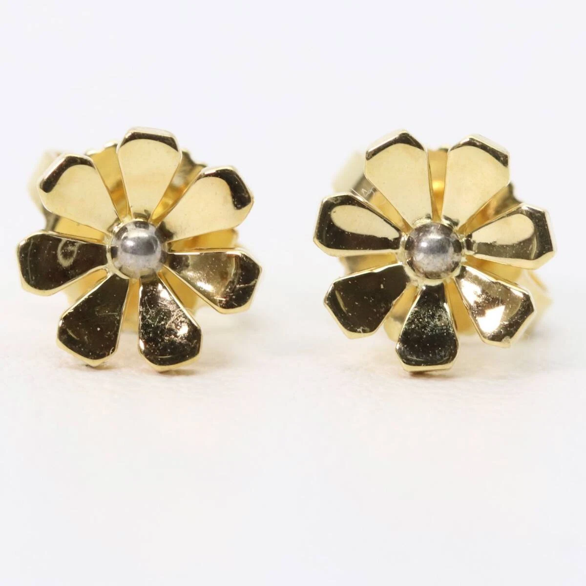 Tiffany Daisy G Pierced Earrings K18 Combi Baggs/24 1827