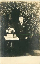 Boy Photo Album Nice suit C-1910 RPPC Photo Postcard 20-155