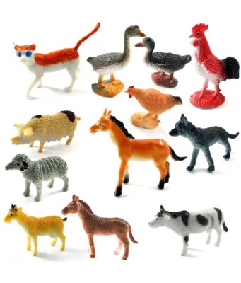 12pcs Hen Cow Duck Farm Animal Toy PVC Action Figure Kids Toys Children Gifts
