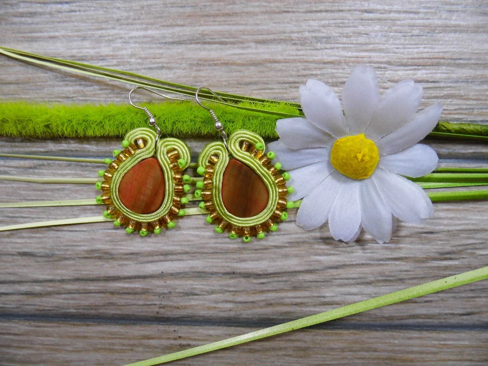 Ohrringe Technik soutache Kunsthandwerk  - Bild 4 von 4