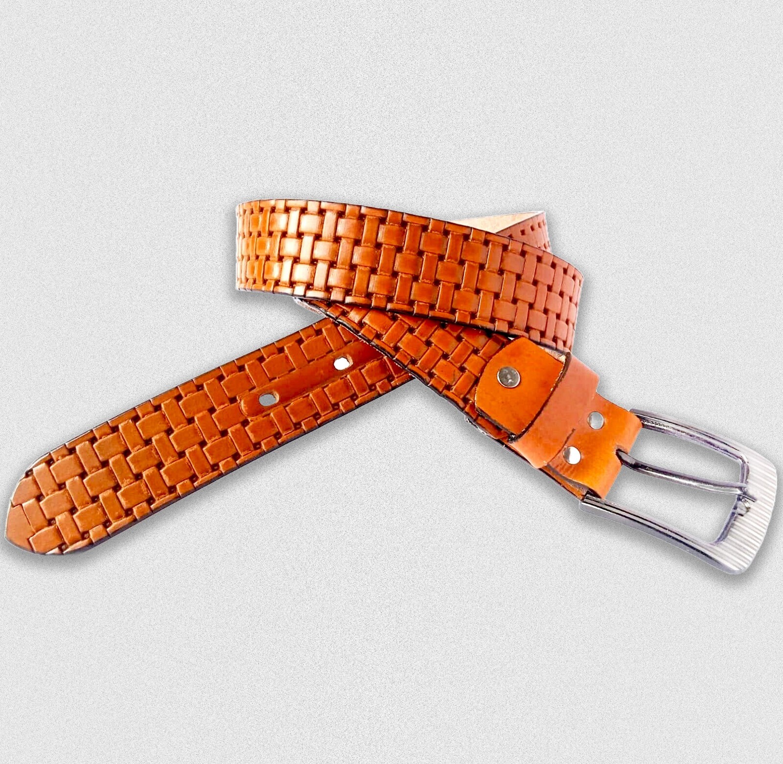 Mens Belt Genuine Leather Tan Full Grain Adjustable New Buckle Jeans