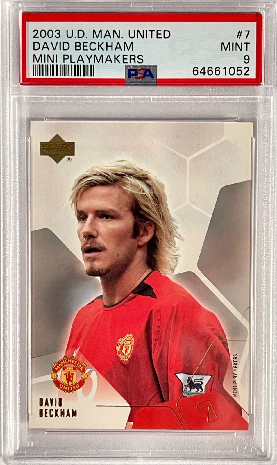 David Beckham - 2003 Upper Deck Manchester United Mini Playmakers #7 PSA MINT 9 view 3
