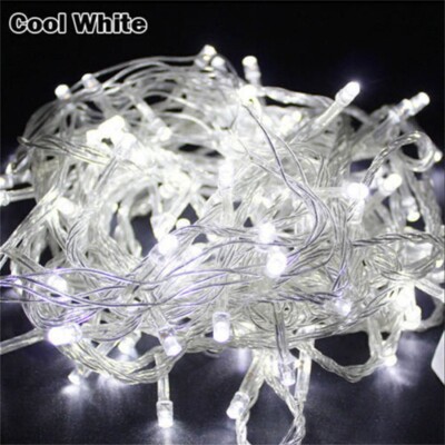 WHITE FAIRY STRING LIGHTS 100 LED CHRISTMAS TREE WEDDING XMAS PARTY DECOR OUTDOO