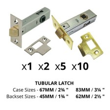 Tubular Mortice Latch, High Quality Door Knob Handle Catch Latchbolt 45mm & 62mm