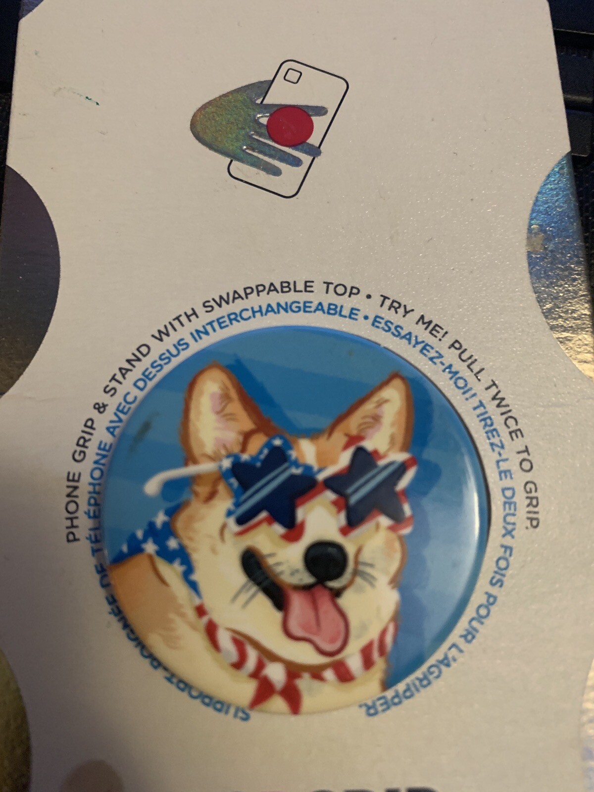 Popsockets Phone Grip PopSocket - Patriotic Pup - 802081 swappable-image