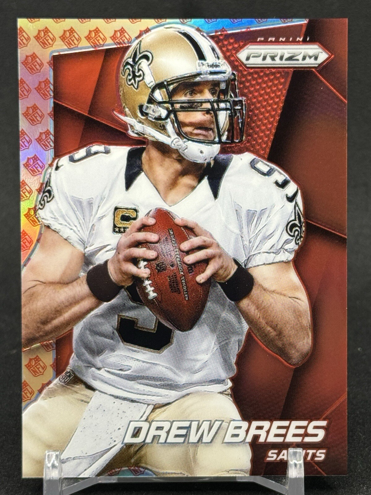 2014 Panini Prizm DREW BREES 56/75 Shield Logo Prizm Ultra Rare Saints