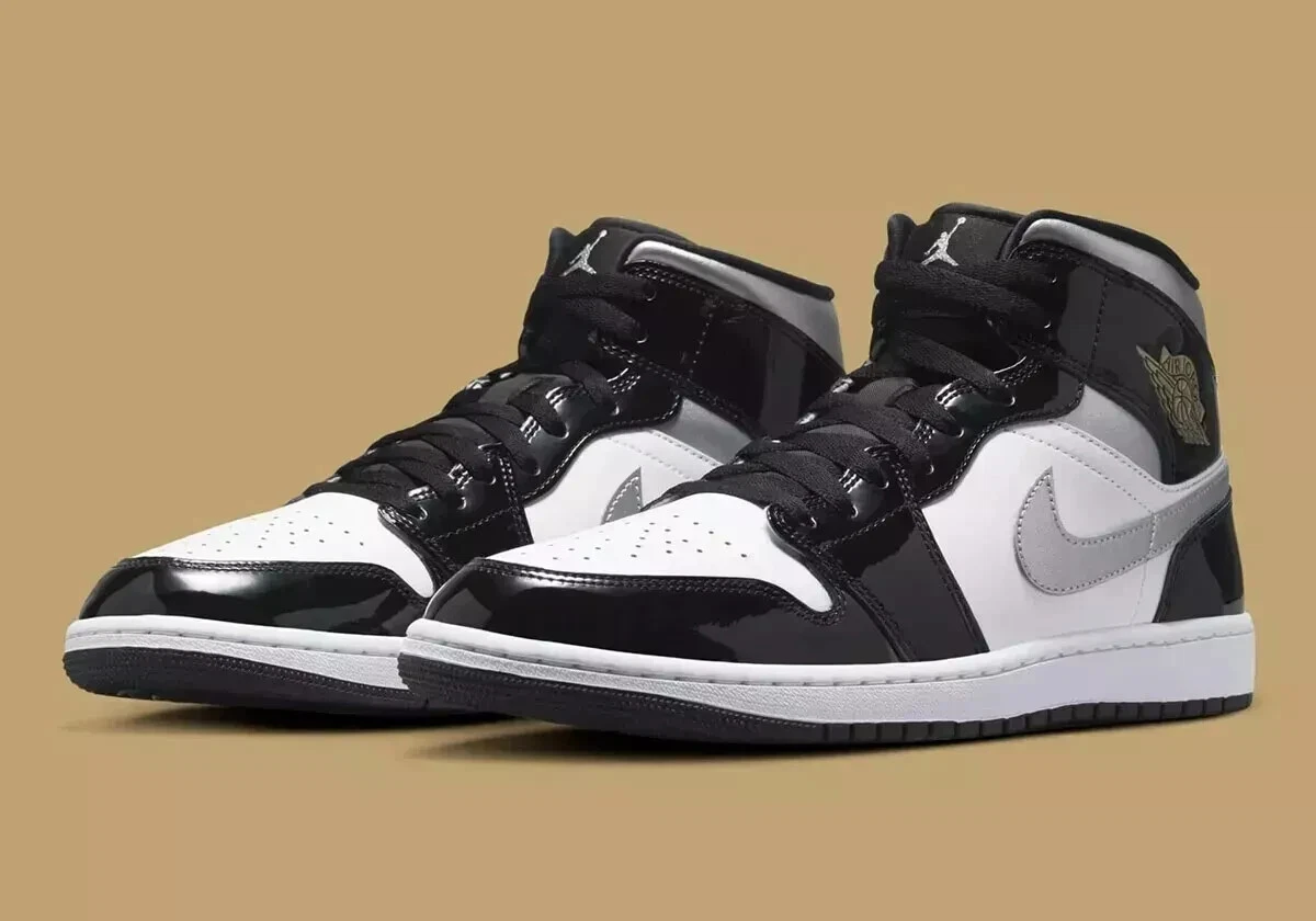 Las mejores ofertas en Jordan 1 SE Mid Black White Metallic Silver