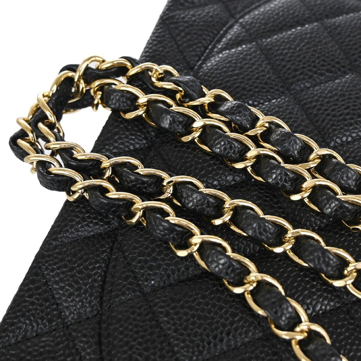CHANEL CC Matelasse 25 Double Flap Chain Shoulder Bag Caviar CHANEL CC Matelasse 25 Double Flap Chain Shoulder Bag Caviar