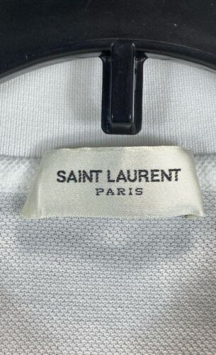 Saint Laurent Women Adults White Solid Cotton Short Sleeve Polo Shirt Size Large - Picture 3 of 7