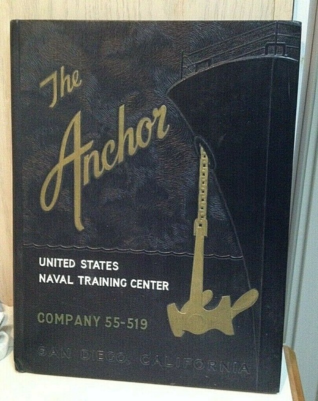 1940's - 50's The Anchor Yearbook Book U.S. Naval Training Center Company 55-519