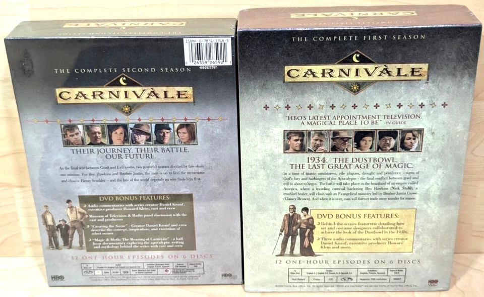 Carnivale Complete First & Second Season 1 2 HBO DVD BOX SETS SLEEVE Foto 2 de 2