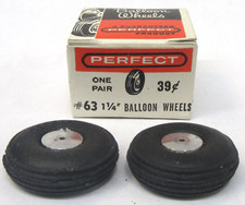 Perfect 63 BALLOON WHEELS 1.25" tires planes cars UNUSED MINT box