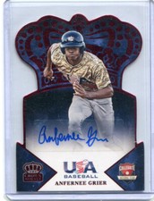 2015 USA Baseball Crown Royale Signatures Red Anfernee Grier Auto 2/50