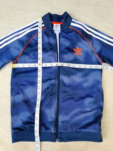 adidas SST Camo Track Jacket Boy's 10 11 Blue White Embroidered Logo Primgreen - Picture 9 of 12