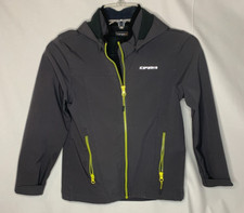 Icepeak Kids Outdoor Jacket Charcoal Gray Hooded Full Zip Fleece Lined Size 8