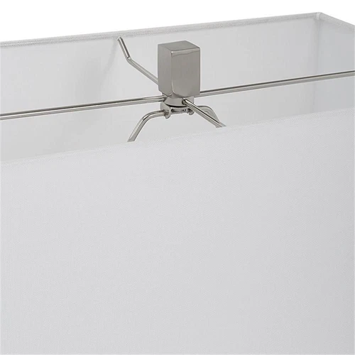 Uttermost Pillar Contemporary Iron and Fabric Table Lamp in White - Picture 5 of 9