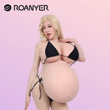 Roanyer Artificial Silicone Triples Pregnant Belly Marks Fake Belly for Cosplay
