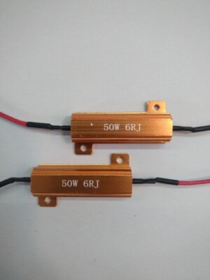 2 Stück 6 Ohm Widerstand 50 W - KFZ Lastwiderstand - verkabelt - Schnellversand