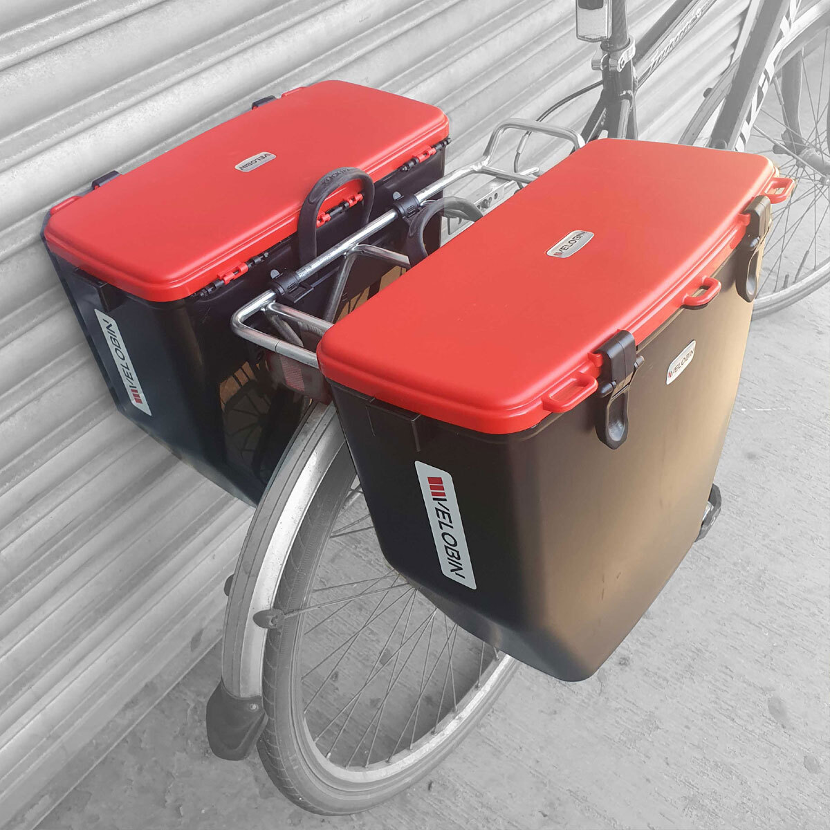 Velobin™ tough, lockable, 100 waterproof, bicycle pannier bike bags