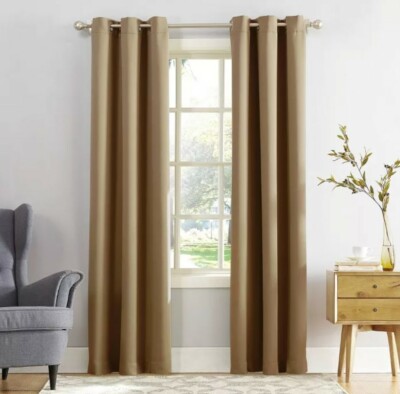 40''x84'' Taupe Blackout Grommet Curtain Panel - Kenneth Energy Saving - Sun Zero