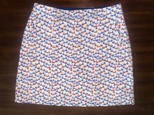 TAIL Women's ATHLETIC White Geometric GOLF SKORT Skirt Shorts Size 4 ec