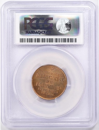 Spain 1858 Medal Queen Isabel II Canal de Isabel II PCGS MS65 - Picture 4 of 5