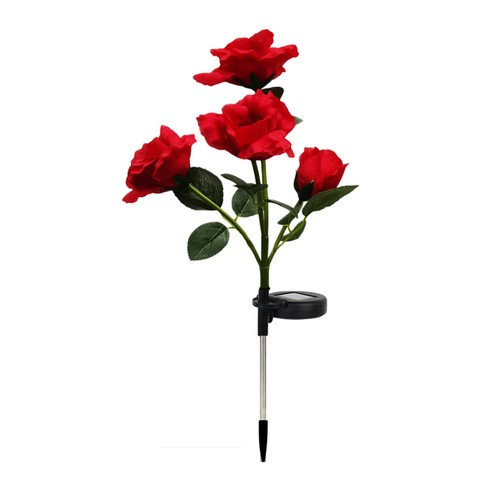 1pc-4pc Solar Sunflower Rose Flower Stake Lights Garden Path Party Yard LED Lamp - Picture 37 of 43