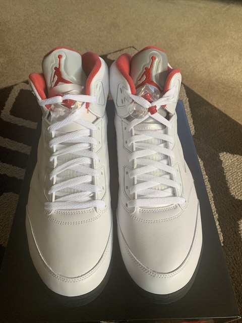 jordan 5 retro low golf fire red silver tongue