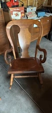 VTG Mid-Century Hard Maple 37" Rocking Chair w/Balloon Back
