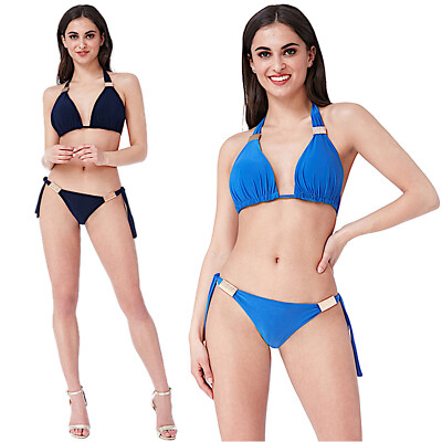 Damen Bikini Badeanzug Triangel ohne Polsterung Plaketten 122 ANGEBOT 