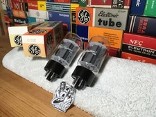 2 NOS Dual Getter 6L6GC General Electric USA Power Tubes ~ GrailAudio KT66 EL37
