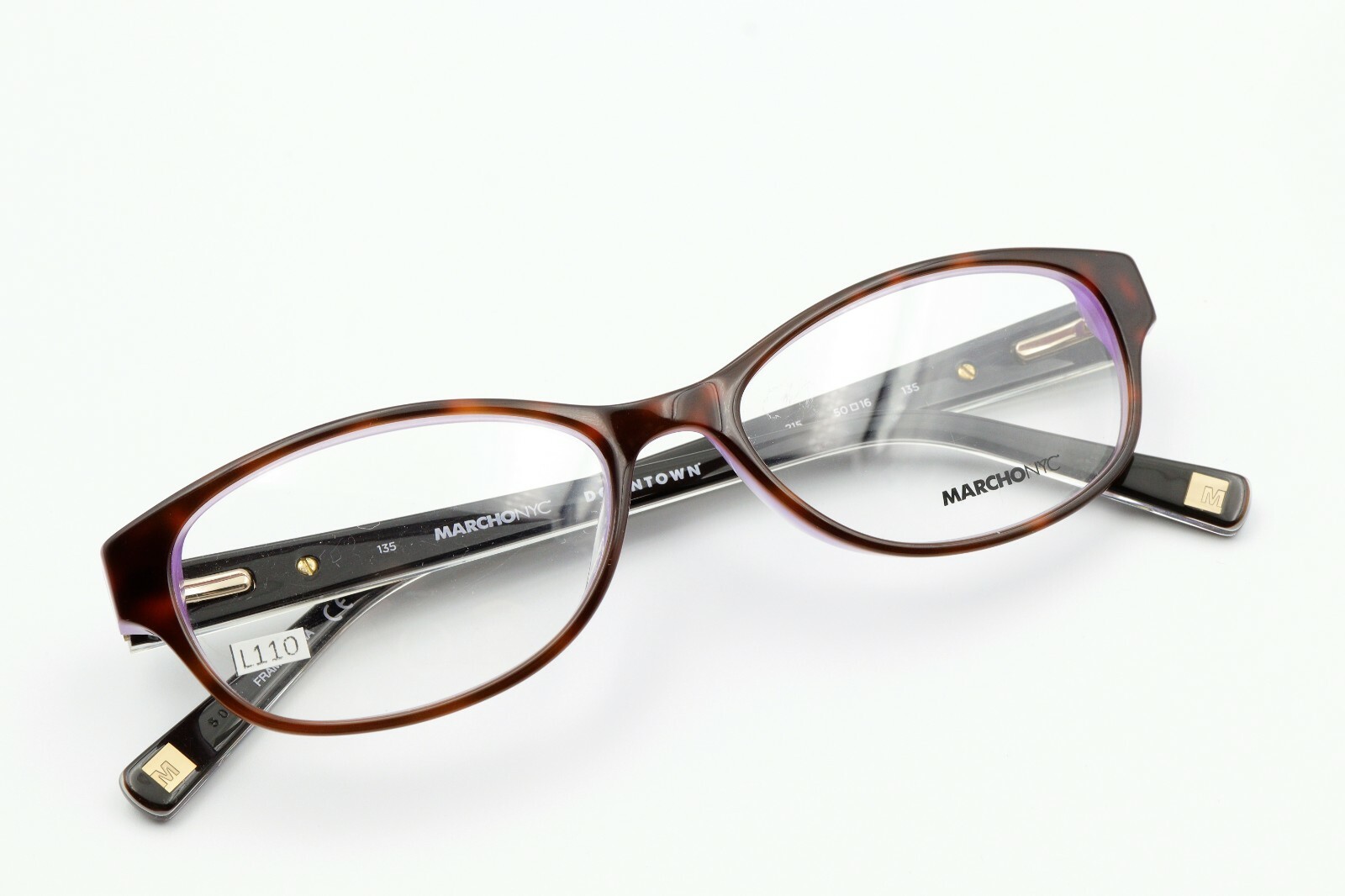 MARCHON NYC TRIBECA 215 Brown Tortoise on Purple 50-16-135 Frame Flex Hinge L110
