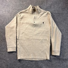 Polo Ralph Lauren Youth Large Estate Ribbed 1/4 Zip Pullover Beige Classic