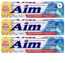 Cavity Protection Mint Toothpaste AIM Multi-Benefit 5.5 Oz F 6 Pack