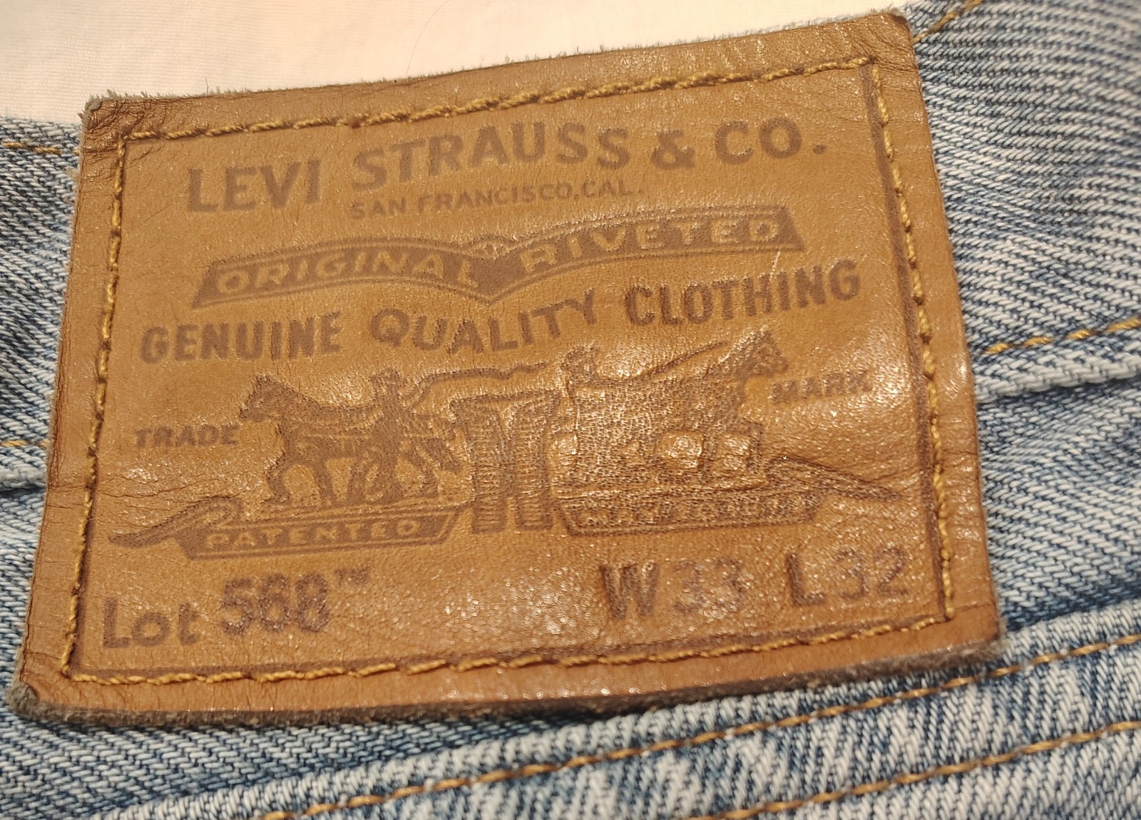 Levi's 588 Light Blue Patchwork Distressed Frayed… - image 3