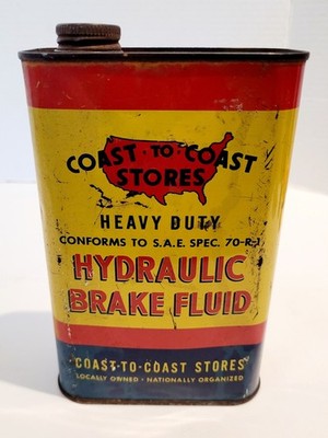 VTG EMPTY COAST-TO-COAST STORES HYDRAULIC BRAKE FLUID-32 OZ CAN-HEAVY DUTY
